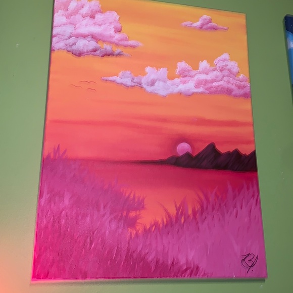 Beautiful monochromatic ocean view painting - Picture 1 of 3